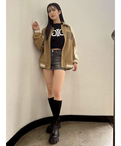 GYDA（ジェイダ）の「Symmetry GYDAインターシャニットトップス（ニット/セーター・レディース・ピンク/オフホワイト/ブラック・FREE）」の18枚目の写真