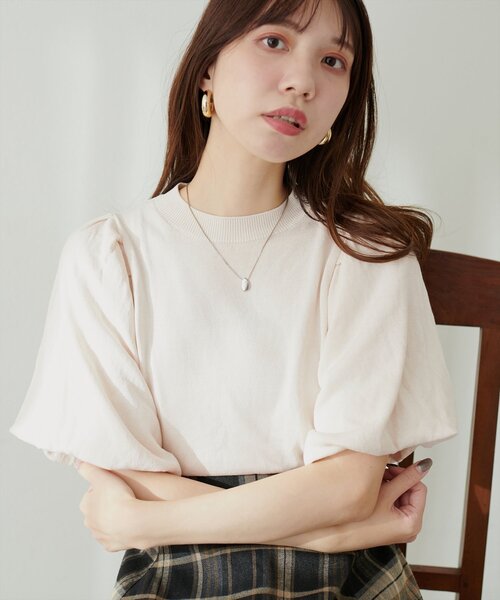 natural couture(ナチュラルクチュール)の「バルーンスリーブメランジニット(ニット/セーター・レディース・オフホワイト/ブラック/ピンク・FREE)」の22枚目の写真