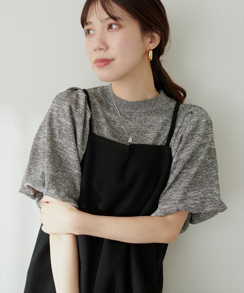 natural couture(ナチュラルクチュール)の「バルーンスリーブメランジニット(ニット/セーター・レディース・オフホワイト/ブラック/ピンク・FREE)」の19枚目の写真