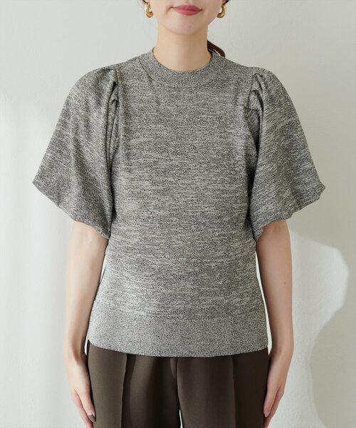 natural couture(ナチュラルクチュール)の「バルーンスリーブメランジニット(ニット/セーター・レディース・オフホワイト/ブラック/ピンク・FREE)」の16枚目の写真