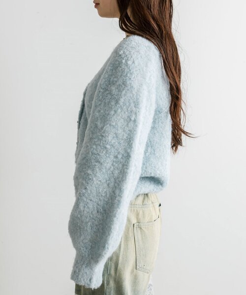 OLIVE des OLIVE（オリーブデオリーブ）の「ブークレ起毛ショートカーデ（カーディガン/ボレロ・レディース・アイボリー/サックスブルー/チャコールグレー/ピンク・FREE）」の19枚目の写真