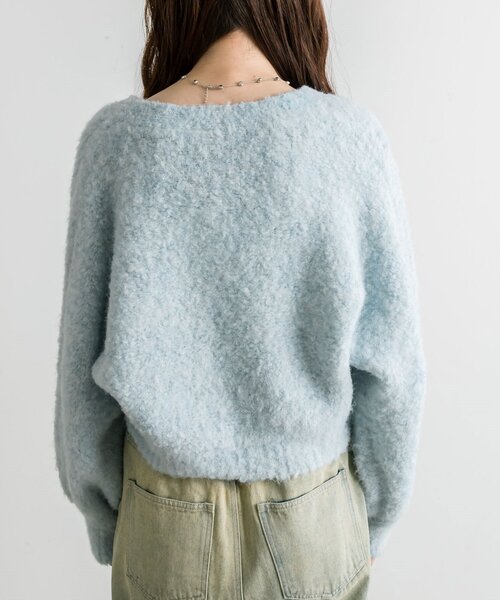 OLIVE des OLIVE（オリーブデオリーブ）の「ブークレ起毛ショートカーデ（カーディガン/ボレロ・レディース・アイボリー/サックスブルー/チャコールグレー/ピンク・FREE）」の20枚目の写真