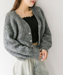 OLIVE des OLIVE | ブークレ起毛ショートカーデ(カーディガン/ボレロ)