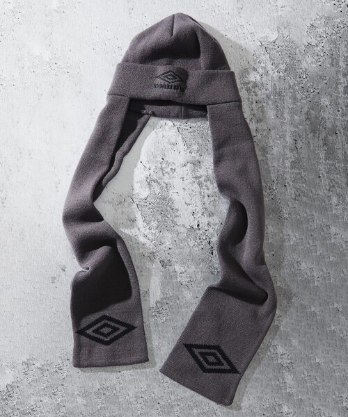 UMBRO(アンブロ)の「UMBRO/アンブロ SP Scarf Beanie/別注 スカーフ ニットビーニー(ニットキャップ/ビーニー・メンズ・ブラック/チャコール/ネイビー/ブラウン・FREE)」の3枚目の写真