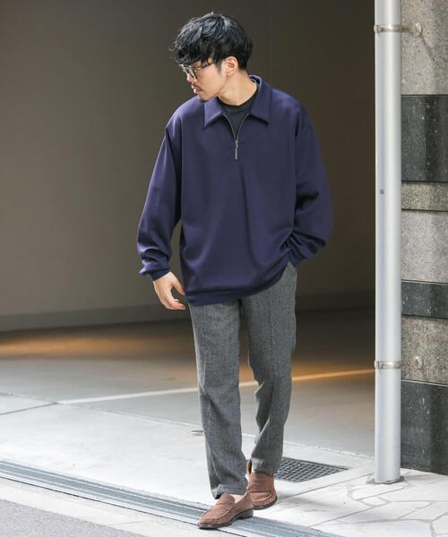 URBAN RESEARCH ROSSO MEN（アーバンリサーチロッソメン）の「『セットアップ対応』ポンチジッププルオーバー（Tシャツ/カットソー・メンズ・ブラック/ネイビー・LARGE/MEDIUM）」の17枚目の写真