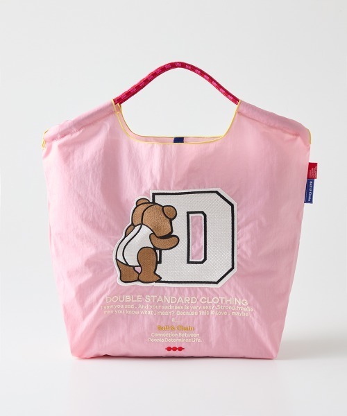 DOUBLE STANDARD CLOTHING(ダブルスタンダードクロージング)の「Ball&Chain / D logo bearミニショッピングバッグ(WEB限定)(エコバッグ/サブバッグ・レディース・グレー/ブラック/ピンク・FREE)」の3枚目の写真