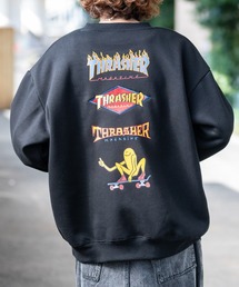 THRASHER | 【at】〔THRASHER/スラッシャー〕裏起毛 バックプリント＆刺繍 クルーネック ビッグスウェット(スウェット)