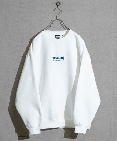 THRASHER（スラッシャー）の「【at】〔THRASHER/スラッシャー〕裏起毛 バックプリント＆刺繍 クルーネック ビッグスウェット（スウェット・メンズ・ブラック/アッシュグレー/ホワイト/ネイビー/グリーン・MEDIUM/LARGE）」の13枚目の写真