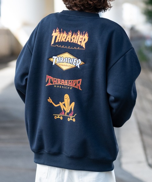 VANS THRASHER スウェット センター刺繍 裏起毛 ブラック L VANS THRASHER スウェット センター刺繍 裏起毛 ブラック L