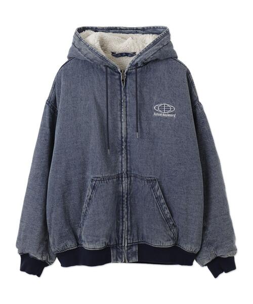 WEGO（ウィゴー）の「WEGO/ワーカーズボアフードブルゾン（ブルゾン・メンズ・ブラック系その他/スカイブルー/ブラウン・LARGE/MEDIUM）」の4枚目の写真