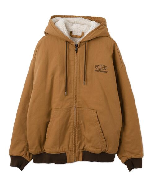 WEGO（ウィゴー）の「WEGO/ワーカーズボアフードブルゾン（ブルゾン・メンズ・ブラック系その他/スカイブルー/ブラウン・LARGE/MEDIUM）」の5枚目の写真