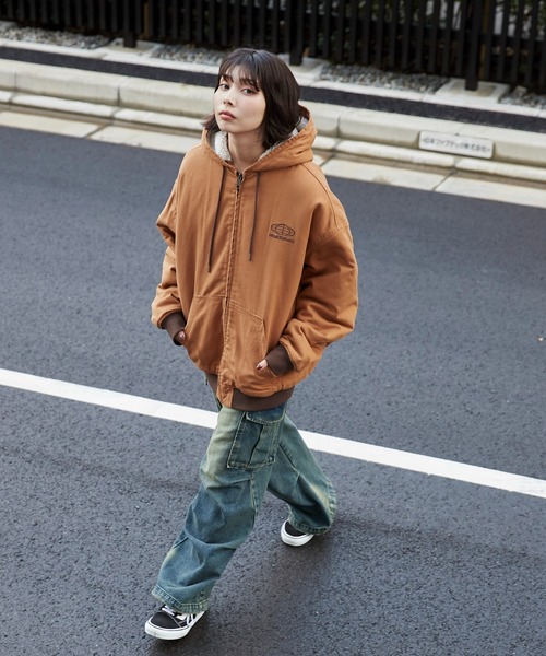 WEGO（ウィゴー）の「WEGO/ワーカーズボアフードブルゾン（ブルゾン・メンズ・ブラック系その他/スカイブルー/ブラウン・LARGE/MEDIUM）」の18枚目の写真