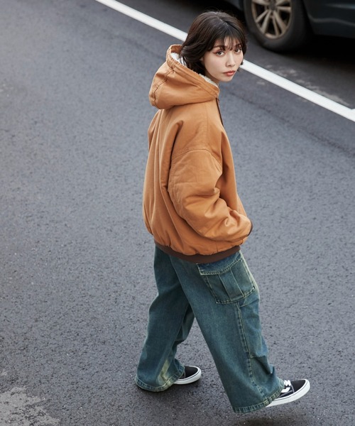 WEGO（ウィゴー）の「WEGO/ワーカーズボアフードブルゾン（ブルゾン・メンズ・ブラック系その他/スカイブルー/ブラウン・LARGE/MEDIUM）」の16枚目の写真