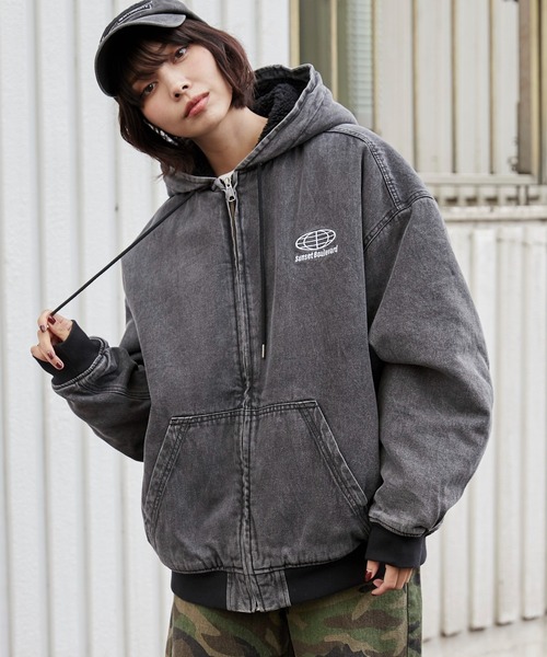 WEGO（ウィゴー）の「WEGO/ワーカーズボアフードブルゾン（ブルゾン・メンズ・ブラック系その他/スカイブルー/ブラウン・LARGE/MEDIUM）」の20枚目の写真