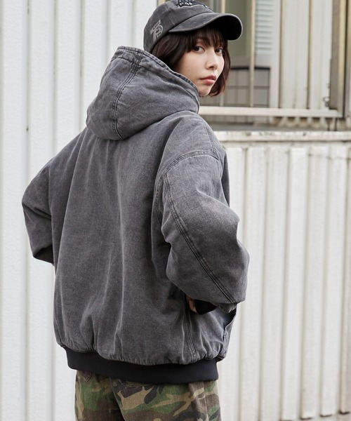 WEGO（ウィゴー）の「WEGO/ワーカーズボアフードブルゾン（ブルゾン・メンズ・ブラック系その他/スカイブルー/ブラウン・LARGE/MEDIUM）」の21枚目の写真