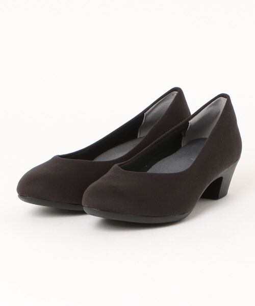ALL DAY Walk(オールデイウォーク)の「ALL DAY Walk/4cm ヒール アーモンドトーパンプス(パンプス・レディース・ブラック×ブラック/チャコールグレー/ベージュ/ネイビー・22.0cm/22.5cm/23.0cm/23.5cm/24.0cm/24.5cm/25.0cm/25.5cm)」の2枚目の写真