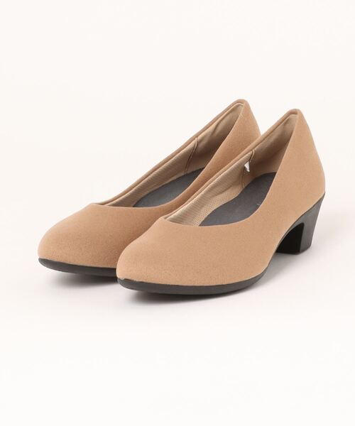 ALL DAY Walk(オールデイウォーク)の「ALL DAY Walk/4cm ヒール アーモンドトーパンプス(パンプス・レディース・ブラック×ブラック/チャコールグレー/ベージュ/ネイビー・22.0cm/22.5cm/23.0cm/23.5cm/24.0cm/24.5cm/25.0cm/25.5cm)」の1枚目の写真