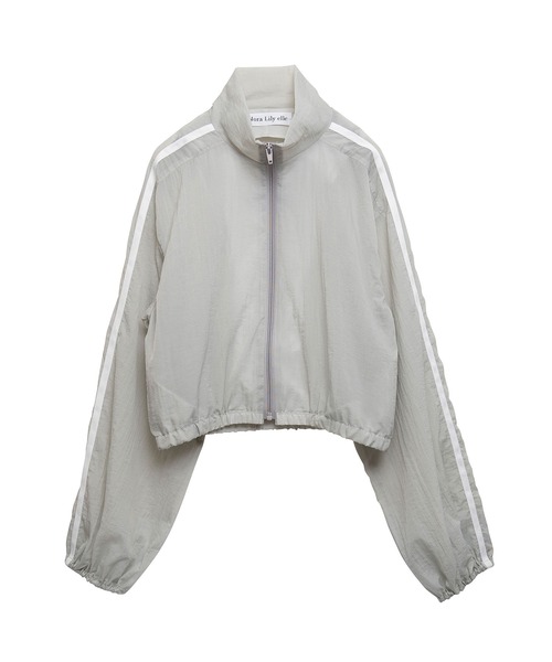Nora Lily(ノラリリー)の「【Nora Lily】「elle」Short length Sheer Track Jacket(ジャージ・レディース・ライトグレー/ピンク・FREE)」の20枚目の写真