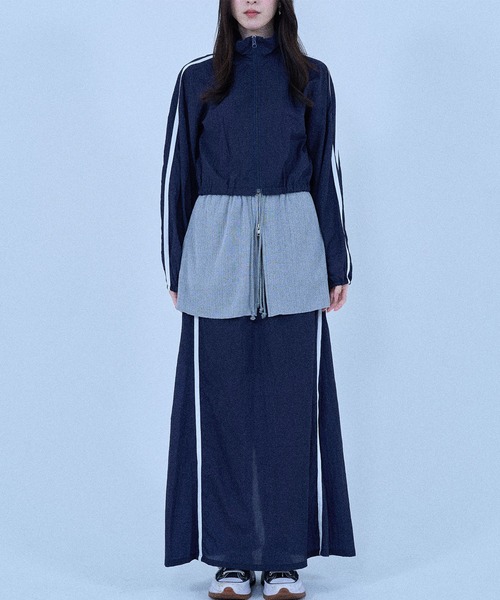 Nora Lily(ノラリリー)の「【Nora Lily】「elle」Short length Sheer Track Jacket(ジャージ・レディース・ライトグレー/ピンク・FREE)」の16枚目の写真