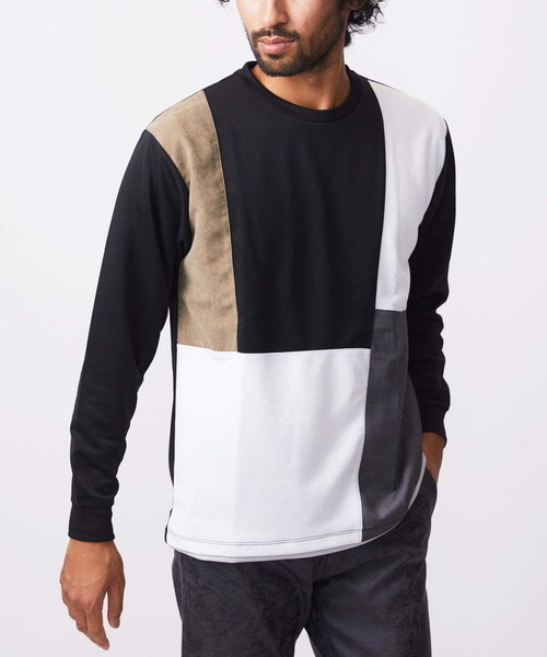 MK MICHEL KLEIN HOMME (エムケーミッシェルクランオム)の「【限定展開】カットソー/リサイクルポンチ斜め切り替え(Tシャツ/カットソー・メンズ・ホワイト/ブラック/ライトグレー・46/48)」の19枚目の写真