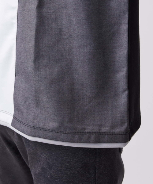 MK MICHEL KLEIN HOMME (エムケーミッシェルクランオム)の「【限定展開】カットソー/リサイクルポンチ斜め切り替え(Tシャツ/カットソー・メンズ・ホワイト/ブラック/ライトグレー・46/48)」の7枚目の写真