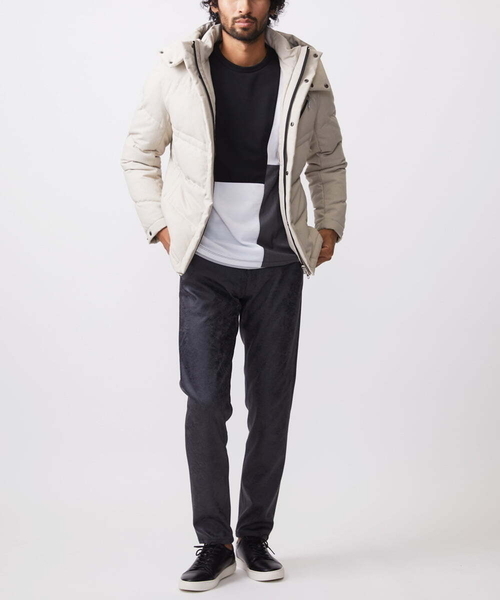 MK MICHEL KLEIN HOMME (エムケーミッシェルクランオム)の「【限定展開】カットソー/リサイクルポンチ斜め切り替え(Tシャツ/カットソー・メンズ・ホワイト/ブラック/ライトグレー・46/48)」の10枚目の写真