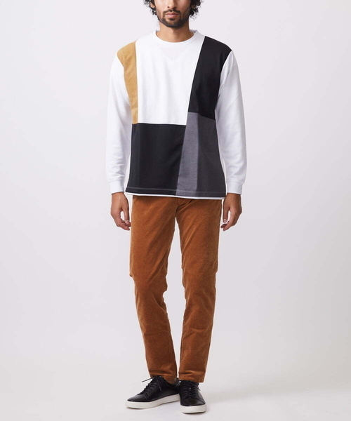 MK MICHEL KLEIN HOMME (エムケーミッシェルクランオム)の「【限定展開】カットソー/リサイクルポンチ斜め切り替え(Tシャツ/カットソー・メンズ・ホワイト/ブラック/ライトグレー・46/48)」の13枚目の写真