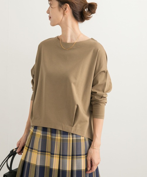 URBAN RESEARCH DOORS（アーバンリサーチドアーズ）の「コットンバックタック長袖プルオーバー（Tシャツ/カットソー・レディース・オフホワイト/ブルー/ブラック/ベージュ系その他・MEDIUM）」の4枚目の写真