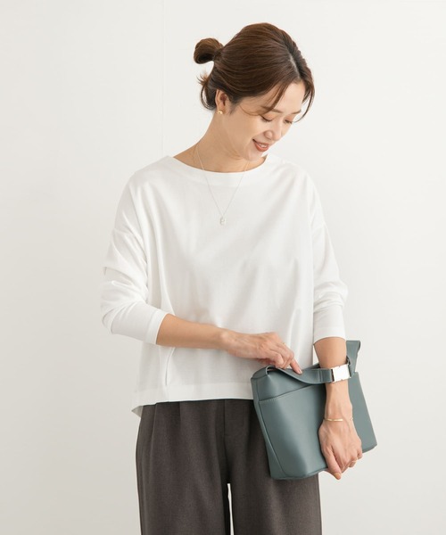 URBAN RESEARCH DOORS（アーバンリサーチドアーズ）の「コットンバックタック長袖プルオーバー（Tシャツ/カットソー・レディース・オフホワイト/ブルー/ブラック/ベージュ系その他・MEDIUM）」の5枚目の写真