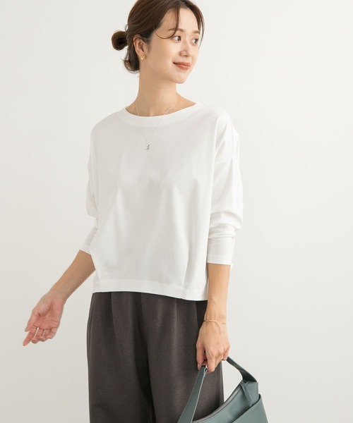 URBAN RESEARCH DOORS（アーバンリサーチドアーズ）の「コットンバックタック長袖プルオーバー（Tシャツ/カットソー・レディース・オフホワイト/ブルー/ブラック/ベージュ系その他・MEDIUM）」の7枚目の写真