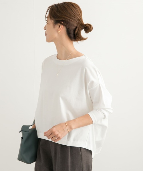 URBAN RESEARCH DOORS（アーバンリサーチドアーズ）の「コットンバックタック長袖プルオーバー（Tシャツ/カットソー・レディース・オフホワイト/ブルー/ブラック/ベージュ系その他・MEDIUM）」の8枚目の写真