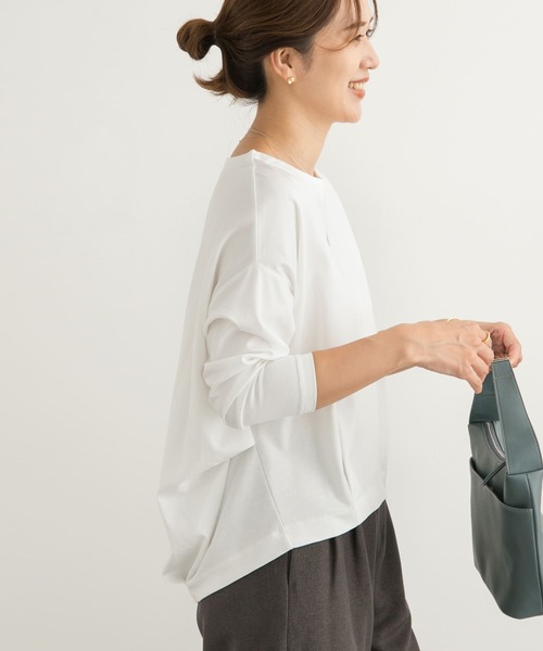 URBAN RESEARCH DOORS（アーバンリサーチドアーズ）の「コットンバックタック長袖プルオーバー（Tシャツ/カットソー・レディース・オフホワイト/ブルー/ブラック/ベージュ系その他・MEDIUM）」の11枚目の写真