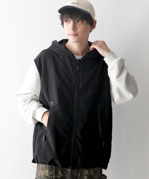 Ridingmania（ライディングマニア）の「【Ridingmania/ライディングマニア】ナイロンアーバンギアベスト（ベスト・メンズ・ブラック/ダークグレー・FREE）」の2枚目の写真