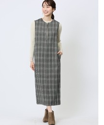 m.f.editorial（エムエフエディトリアル）の「【ロング丈 ウォッシャブル】ハンチ/HUNCH 杢調ツイル ジャンスカ（ワンピース）」