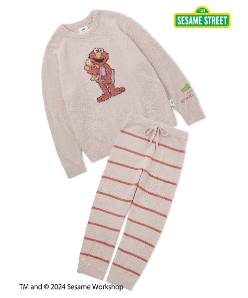 gelato pique(ジェラートピケ)の「【SESAME STREET】【HOMME】モチーフジャガードプルオーバー&ロングパンツセット(ルームウェア/パジャマ・メンズ・オフホワイト/グレー/ブルー/ピンク・MEDIUM/LARGE)」の5枚目の写真