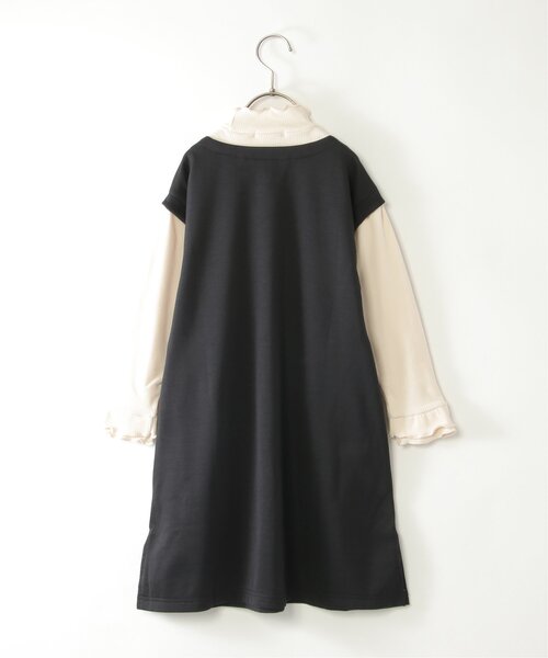 ikka（イッカ）の「キーネックジャンスカドッキングワンピース（120~160cm）（ジャンパースカート・キッズ・ブラック/オリーブ・120/130/140/150/160）」の14枚目の写真