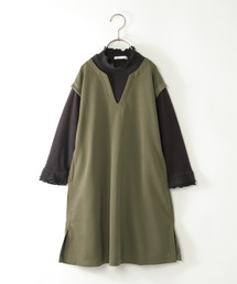 ikka（イッカ）の「キーネックジャンスカドッキングワンピース（120~160cm）（ジャンパースカート・キッズ）」