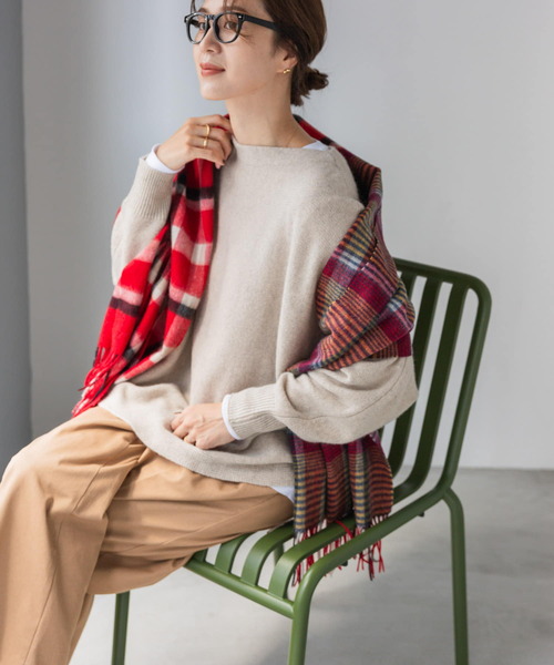 URBAN RESEARCH DOORS(アーバンリサーチドアーズ)の「ハミルトンウールドルマンプルオーバー(ニット/セーター・レディース・ピンク/ライトベージュ/ミント・MEDIUM)」の5枚目の写真