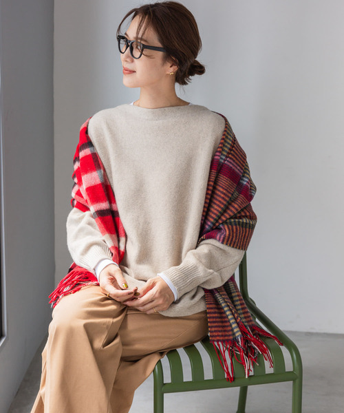 URBAN RESEARCH DOORS(アーバンリサーチドアーズ)の「ハミルトンウールドルマンプルオーバー(ニット/セーター・レディース・ピンク/ライトベージュ/ミント・MEDIUM)」の7枚目の写真