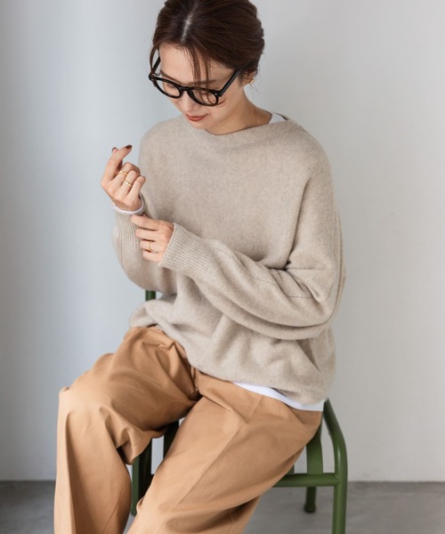 URBAN RESEARCH DOORS(アーバンリサーチドアーズ)の「ハミルトンウールドルマンプルオーバー(ニット/セーター・レディース・ピンク/ライトベージュ/ミント・MEDIUM)」の9枚目の写真