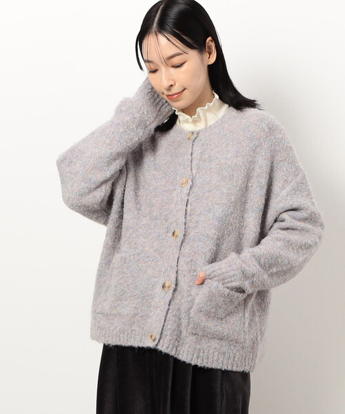 ONIGIRI（オニギリ）の「ふんわり ループヤーン ニットカーディガン（カーディガン/ボレロ・レディース・チャコール/ラベンダー/ベージュ・FREE）」の3枚目の写真