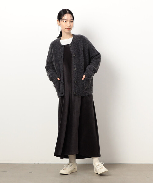 ONIGIRI（オニギリ）の「ふんわり ループヤーン ニットカーディガン（カーディガン/ボレロ・レディース・チャコール/ラベンダー/ベージュ・FREE）」の8枚目の写真