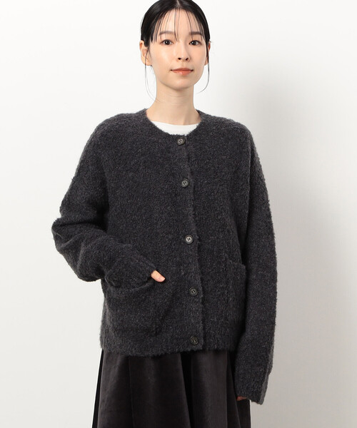 ONIGIRI（オニギリ）の「ふんわり ループヤーン ニットカーディガン（カーディガン/ボレロ・レディース・チャコール/ラベンダー/ベージュ・FREE）」の11枚目の写真