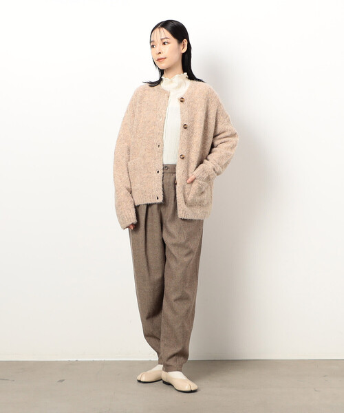 ONIGIRI（オニギリ）の「ふんわり ループヤーン ニットカーディガン（カーディガン/ボレロ・レディース・チャコール/ラベンダー/ベージュ・FREE）」の13枚目の写真