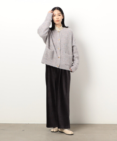 ONIGIRI（オニギリ）の「ふんわり ループヤーン ニットカーディガン（カーディガン/ボレロ・レディース・チャコール/ラベンダー/ベージュ・FREE）」の16枚目の写真