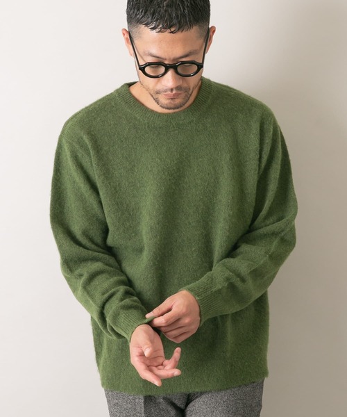 archivio グリーン セーター 36 セール】『XLサイズあり』ウールシャギーニット（ニット/セーター