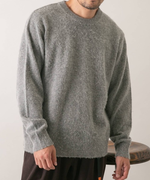 URBAN RESEARCH ROSSO MEN（アーバンリサーチロッソメン）の「『XLサイズあり』ウールシャギーニット（ニット/セーター・メンズ・ネイビー/グレー/アイボリー/グレー系その他/カーキ/ブラック・SMALL/MEDIUM/LARGE/X-LARGE）」の7枚目の写真