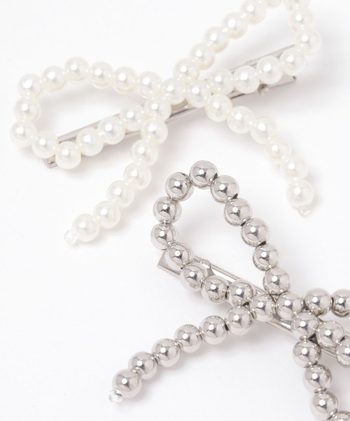 GLOBAL WORK（グローバルワーク）の「ビーズリボンピン/AND YUA ANY/232278（ヘアピン・キッズ・ブラック/シルバー/ホワイト・FREE）」の7枚目の写真