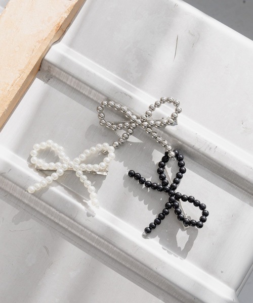 GLOBAL WORK（グローバルワーク）の「ビーズリボンピン/AND YUA ANY/232278（ヘアピン・キッズ・ブラック/シルバー/ホワイト・FREE）」の13枚目の写真