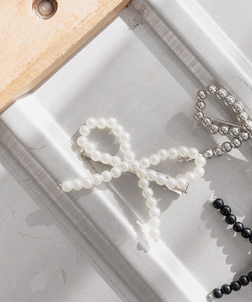 GLOBAL WORK（グローバルワーク）の「ビーズリボンピン/AND YUA ANY/232278（ヘアピン・キッズ・ブラック/シルバー/ホワイト・FREE）」の14枚目の写真